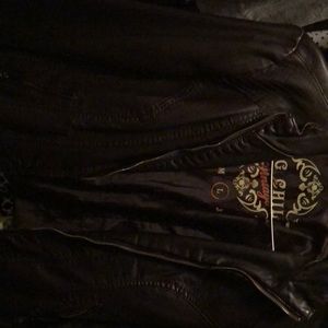 Brown leather jacket